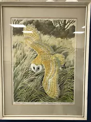 Buy Signed JOHN TENNENT Wildlife Artist Barn Owl 1976 Screenprint LTD ED 65/100 • 92.12£
