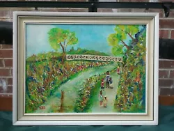 Buy Vintage Original Oil Painting Signed Fred Yates?  Canal Footbridge Daisy... • 62£