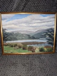 Buy Mountain And Lake Oil On Canvas By Tobias Everet Spence 17  X 13  • 50£
