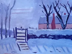 Buy Monet's Magpie Scene,  Snow, Bird, 11 X 14 Acrylic Painting, Paper Art Canvas • 15.86£