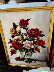 Buy Original French Impressionist Oil Painting, Roses By D C François 76cmx55cm • 120£