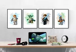 Buy Star Wars Jedi Watercolour Splash Set Of 4 Prints Pictures Wall Art • 6£