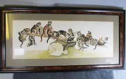 Buy Lovely Large Vintage Sharon Henson Watercolour Cats On A Seesaw Louis Wain Style • 150.95£