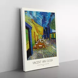 Buy Cafe Terrace With Border By Vincent Van Gogh Canvas Wall Art Print Framed Decor • 29.95£