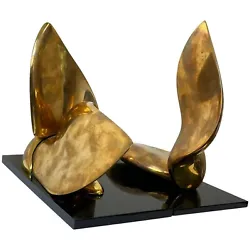 Buy Pair American Abstract Gilt Bronze Small Swans Sculptures By Jack Zejac • 10,000£