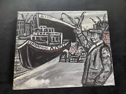 Buy Northern Art Painting Oil On Canvas Down The Docks • 0.99£