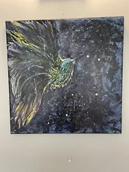 Buy Hummingbird In Space -Painting By Local Artist On 12 X 12 Canvas • 66.15£