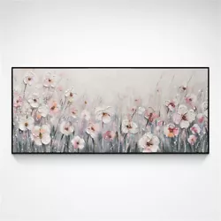 Buy Large 120cm Hand-painted Oil Painting Abstract Decor Art Texture Flower Unframed • 30.76£
