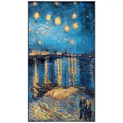 Buy HH703 Hand-painted Van Gogh Style SCENERY Oil Painting Starry Night 40  Unframed • 34.65£