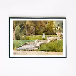 Buy Saint-Cloud 1889 Vintage Landscape Girl Painting 7x5 Wall Decor Fine Art Print  • 3.95£