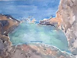 Buy Blue Lagoon Wales Watercolour Painting - By Daniel Nichols • 30£