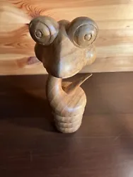 Buy 30cm Tall Hand Carved Vintage Wooden Sculpture Of Kaa The Snake • 55£