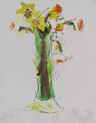 Buy Flowers Daffodils Original Painting By Italian Artist • 763.87£