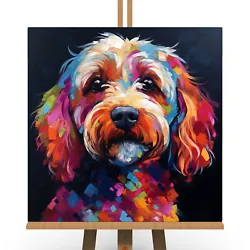 Buy Colourful Cockapoo Dog Cockerpoo Canvas Print Picture Painting Wall Art Gift • 11.99£