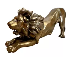 Buy Large Modernist Lion Sculpture Cast Bronzed 48 Cm Long • 140£