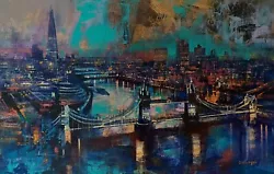 Buy Cristina Bergoglio - Magnificent London Original Oil Acrylic Cityscape Painting • 995£