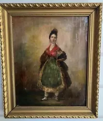 Buy ANTIQUE OIL PAINTING Primitive Portrait Of A Lady SPANISH ? ITALIAN ? 1840 • 149£