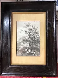 Buy Vintage Black & White Painting Of Tree Signed CA 1897 • 64.50£
