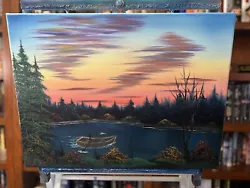 Buy Original Oil Painting 18x24 “Sunset Boat Ride” Art/Landscape (Bob Ross Style) • 107.33£