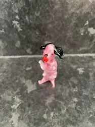 Buy Art Glass Figure Of A Milky Glass Dog Pink And White • 4.99£