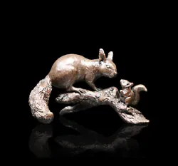 Buy Red Squirrel & Baby Solid Bronze Foundry Cast Sculpture Michael Simpson [1078] • 135£