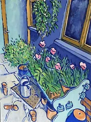 Buy Original Oil Painting “The Little Lemon Tree In Blossom With Tulips’ B Pinnell • 50£