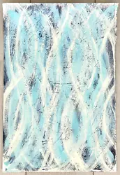 Buy Living Between The Lines - Original Art Handmade Blue Cream Acrylic Painting • 216.62£