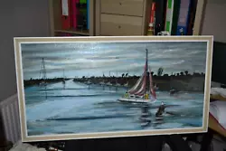 Buy Framed Oil On Canvas Painting - Sailing Boat - By R Price - 42 X 22  -#SD • 85.99£