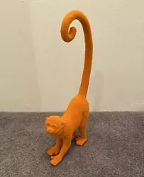 Buy Flocked Animal Sculpture - Orange Monkey - TKMaxx  • 8£