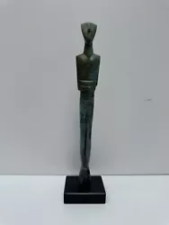 Buy Greek Cycladic Idol Metal Feminine Figurine Museum Replica Green Black 275mm • 200£