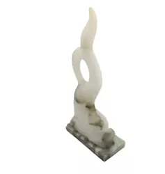 Buy Mythical Fish Asian White Marble Statue Figure Green Base READ!! • 302.38£