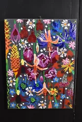 Buy Acrylic Paint On Canvas Via Palette Knife Flowers 30x40cm • 40£