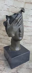 Buy Hot Cast Dali Face Bronze Sculpture Marble Figurine Home Office Decoration • 275.78£