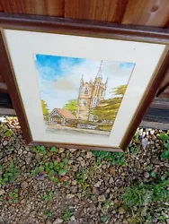 Buy Watercolour, St. Helens Church, Alveston,S Glos,Local Artist William Vivian,1990 • 10£