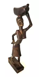 Buy  African Tribal Hand Carved Ebony Woman Wood Statue 11  Tall 1975 Dahomey • 170.72£
