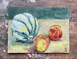 Buy Fruit Still Life Oil Painting Canvas Old Vintage • 25£