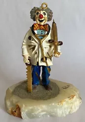 Buy Vtg 1960s Signed ROSS Sculpture Painted Bronze Onyx Base Humorous Doctor Clown • 62.02£