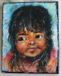 Buy Original Portrait Painting On Canvas Oil Pastels Signed 8x10  Tarrantts • 20.66£