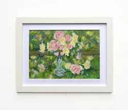 Buy Vintage Roses Floral Still Life Oil Painting Framed Original Flowers • 20£