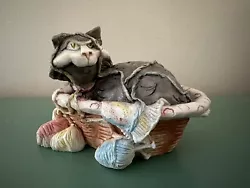 Buy Cheswick Cat J DeStefano WHO PUT THE KNITTING IN MY BED Signed Sculpture 1988 • 26.46£
