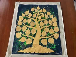 Buy Thai Budhi Guilded Gold Leaf Tree On Canvas • 250£