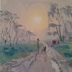 Buy Oil On Canvas-original Painting-landscape-dog-sunset • 50£