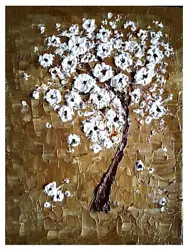 Buy 3D Art Original Oil Painting Flowering Tree Art Miniature 8 X 6 Inches • 48.94£