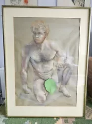 Buy Derrick Russell Pastel On Paper Male Nude HAIRY BEARDED 1980s GAY INTEREST -C14 • 89.99£