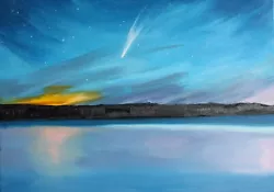 Buy Seascape Night Sky Stars Oil Painting - Large Scale - Unframed-Rolled Canvas  • 80£