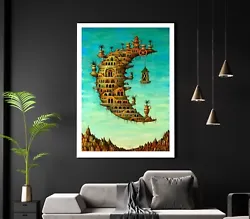 Buy Living On The Moon By Salvador Dali A3 Matte Art Print. Classic Vintage Painting • 13.99£