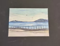 Buy Aceo Handpainted Original Watercolour Landscape Nature Beach Sea Side Painting • 3.50£