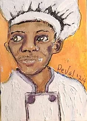 Buy ACEO, Original Art Painting, Acrylic, Regina DeVal, The Good Chef • 6.72£