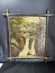Buy Antique Oil Painting: English School, Rydal Falls (Lake District) Dated 1891. • 39.99£