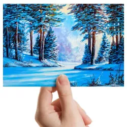 Buy Photograph 6x4  - Winter Trees Painting Forest Snow Art 15x10cm #16814 • 3.99£